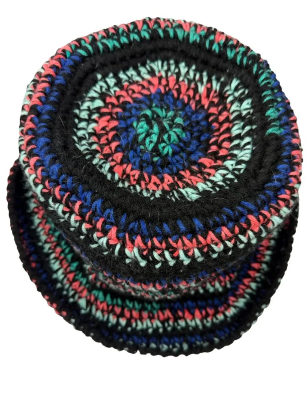 Handmade Crochet Oversized Bucket Hat Black & Neon | Festival Y2K Boho